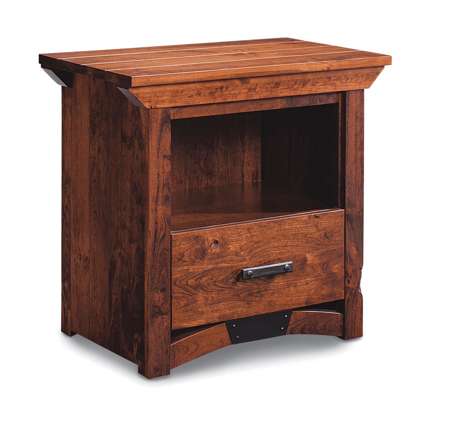 Simply Amish Bedroom B&O Railroad Cherry Cal King Panel Bed